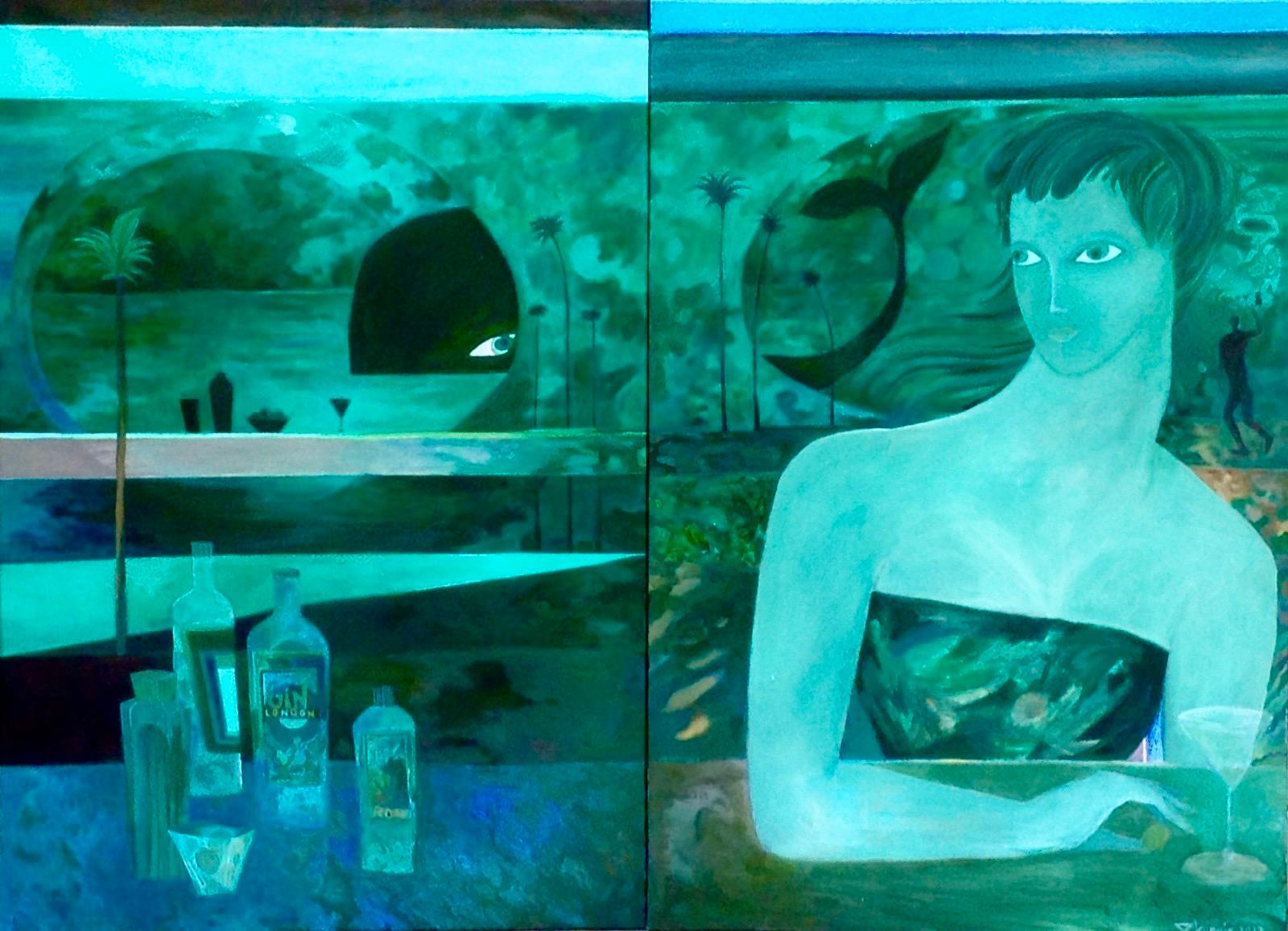 Ballena Moon Diptico 130 X 97 Cm . 2017