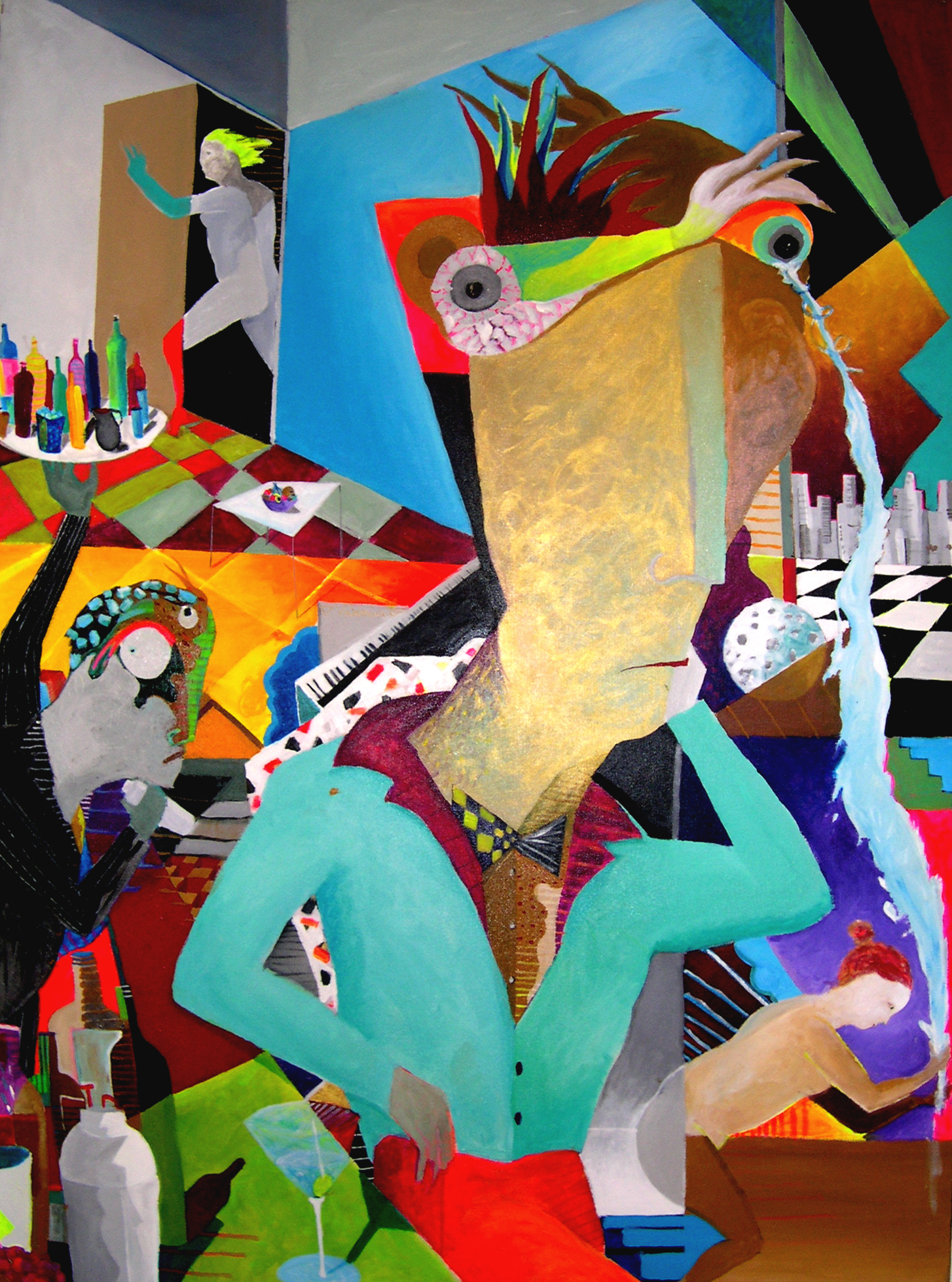 menu-02 El Cianotico.130 X 97 Cm. 2002.