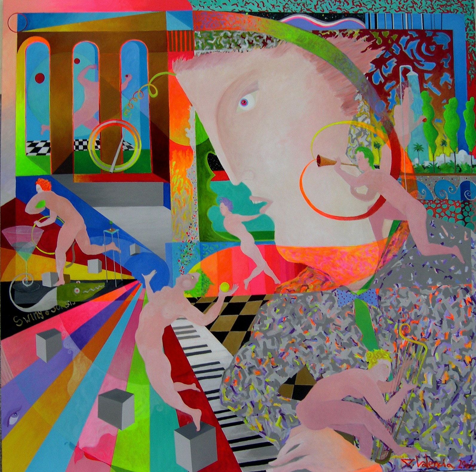 Las Musas Del Swing. 180 X 180 Cm. 2004